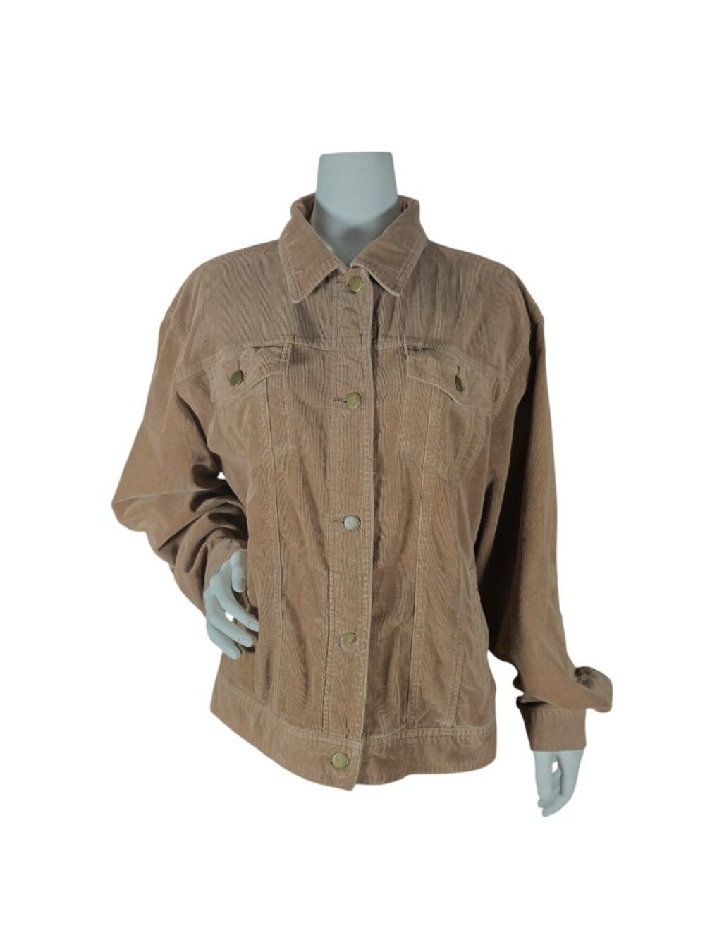 Concept Clothing Co Corduroy Trucker Jacket Womens XL (18) Caramel Fawn Brown